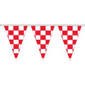 12" x 18" Red & White Checkered 4 mil. 30' Pennant Strings